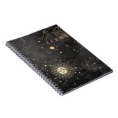 Zwart goud astrologisch patroon notitieboek (Rechterzijde)