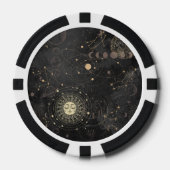 Zwart goud astrologisch patroon poker chips (Voorkant)