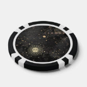 Zwart goud astrologisch patroon poker chips (Enkel)