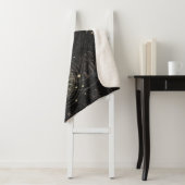 Zwart goud astrologisch patroon sherpa deken (In situ)