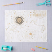 Zwart goud astrologisch patroon tissuepapier (Craft)