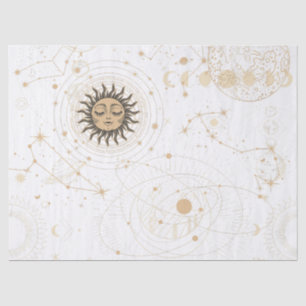 Zwart goud astrologisch patroon tissuepapier