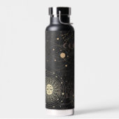 Zwart goud astrologisch patroon waterfles (Links)