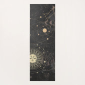 Zwart goud astrologisch patroon yogamat (Achterkant)