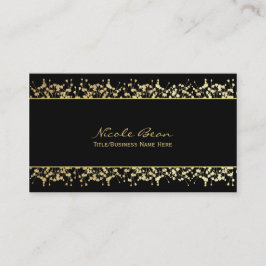 Zwart & Goud Baby's Breath Bloem Zakelijke Kaart Visitekaartje
