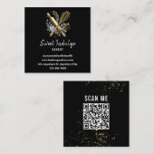 Zwart Goud Bakken Utensil Square Bakery Vierkante Visitekaartje (Voorkant / Achterkant)