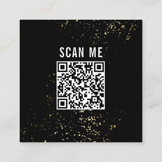 Zwart Goud Bakken Utensil Square Bakery Vierkante Visitekaartje (Achterkant)