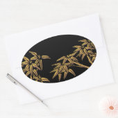 Zwart Goud Bamboe Aziatische Envelop Seal Sticker (Envelop)