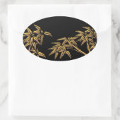 Zwart Goud Bamboe Aziatische Envelop Seal Sticker (Tas)