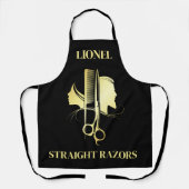 Zwart & Goud Barber Shop Schort (Voorkant)
