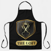 Zwart & Goud Barber Shop Schort (Voorkant)