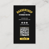 Zwart Goud Barbershop Barber Pole Barber shop Visitekaartje (Achterkant)