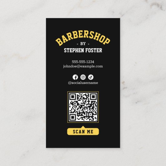 Zwart Goud Barbershop Barber Pole Barber shop Visitekaartje (Achterkant)