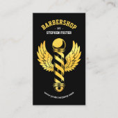 Zwart Goud Barbershop Barber Pole Barber shop Visitekaartje (Voorkant)