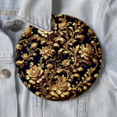 Zwart & Goud Barok Floral Art Button (In situ)