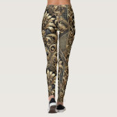 Zwart & Goud Barok Luxe Leggings (Achterkant)