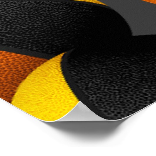 Zwart Goud Basketbal Team Kleuren Feest Welkom Poster (Hoek)