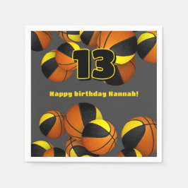 Zwart Goud Basketbal Team Kleuren Sportfeest Servet