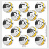 Zwart Goud Basketbal Team Kleurt 13 Atleten Sticker (Vel)