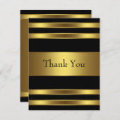 Zwart Goud Bedankt Card (Voorkant / Achterkant)