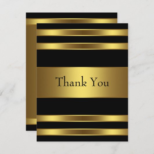 Zwart Goud Bedankt Card (Voorkant / Achterkant)