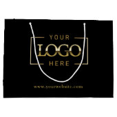 Zwart & Goud Bedrijf Custom Logo Minimalistische P Groot Cadeauzakje (Achterkant)