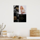 Zwart Goud Begrafenis Viering van het Leven Fotote Poster (Keuken)