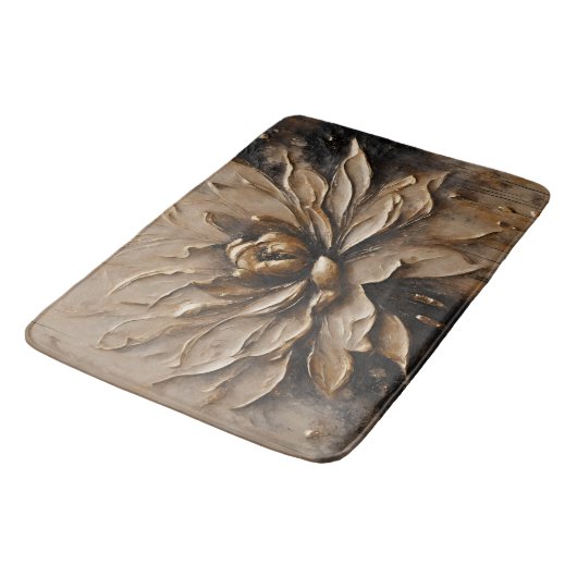 Zwart Goud Beige Bruin Abstract Badmat (Gekanteld)