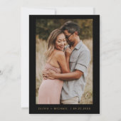 Zwart Goud Bewaar de Datum Elegante Foto Minimalis Save The Date (Achterkant)