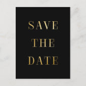 Zwart & goud BEWAREN DE DATUM Briefkaart van het m (Voorkant)