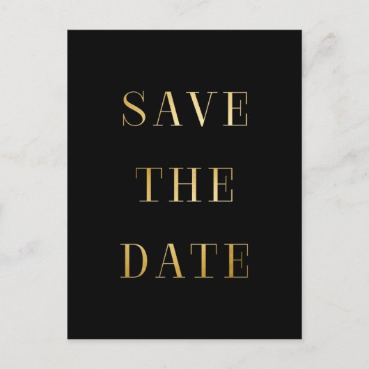 Zwart & goud BEWAREN DE DATUM Briefkaart van het m (Voorkant)
