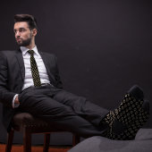 Zwart & Goud Bitcoin Crypto Coin Patroon Stropdas