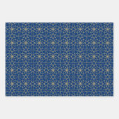 Zwart Goud Blauw Arabisch Islamitische geometrisch Inpakpapier Vel (Voorkant 2)