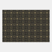 Zwart Goud Blauw Arabisch Islamitische geometrisch Inpakpapier Vel (Voorkant)