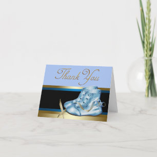 Zwart Goud Blauw Baby Booties Dank u Kaarten