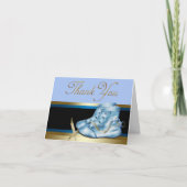 Zwart Goud Blauw Baby Booties Dank u Kaarten (Voorkant)