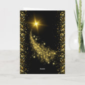 Zwart Goud Blauwe Edelsteen Bloemige Gelukkig Huwe Bedankkaart (Achterkant)