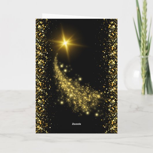 Zwart Goud Blauwe Edelsteen Bloemige Gelukkig Huwe Bedankkaart (Achterkant)