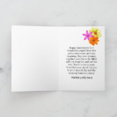 Zwart Goud Blauwe Edelsteen Bloemige Gelukkig Huwe Bedankkaart (Binnen)