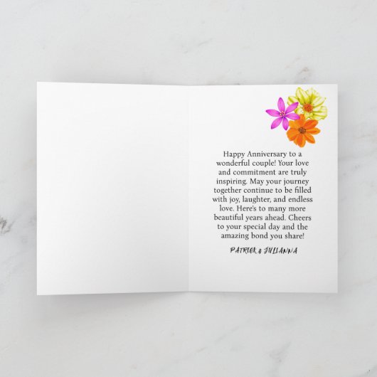 Zwart Goud Blauwe Edelsteen Bloemige Gelukkig Huwe Bedankkaart (Binnen)