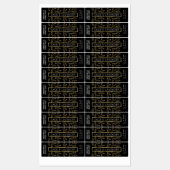 Zwart & Goud Bloem Kaars Skinny Verticale Label (Vel)