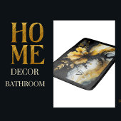 Zwart goud bloem marmer badmat