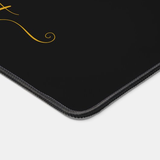 Zwart goud bloem marmer bureaumat (Hoek)