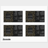 Zwart & Goud Bloemen 4 OZ Cosmetische Fles Label (Vel)