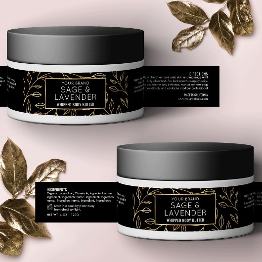 Zwart & Goud Bloemen 4 OZ Huidverzorging Cosmetisc