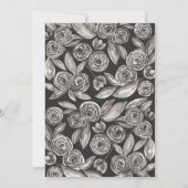 Zwart Goud Bloemen Confetti Waterverf Quinceañera Kaart (Achterkant)