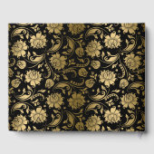 Zwart & Goud Bloemen Damasks Patroon Gastenboek (Achterkant)