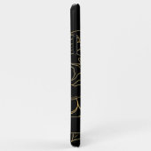 Zwart Goud Bloemen Gepersonaliseerd Case-Mate iPhone Case (Achterkant/rechts)