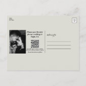 Zwart & Goud Bloemen Greige bruiloft Save the Date Aankondigingskaart (Achterkant)