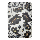 Zwart & Goud Bloemen Greige Elegant Dark Moody Badmat (Voorkant Verticaal)
